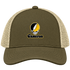 Cameron Stealie Premium Unisex Trucker Cap — Design: Cameron University — Moss/Khaki