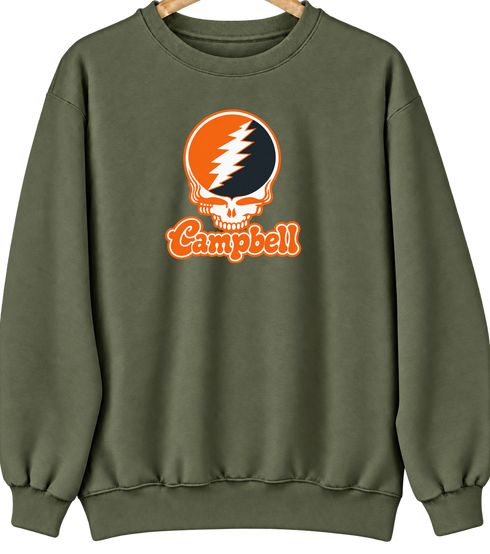 Campbell Stealie Premium Unisex Crewneck — Design: Campbell University — Military Green