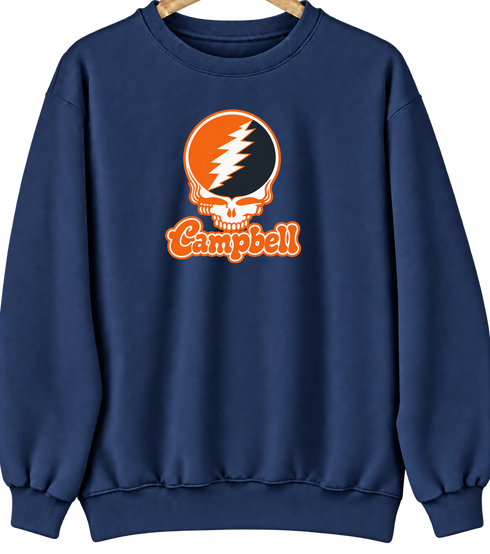 Campbell Stealie Premium Unisex Crewneck — Design: Campbell University — Navy