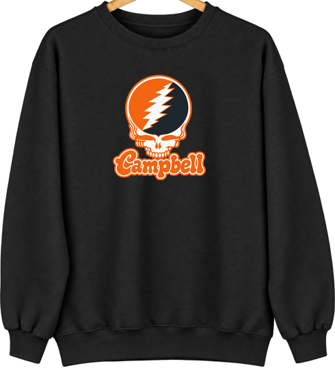 Campbell Stealie Premium Unisex Crewneck — Design: Campbell University — Black