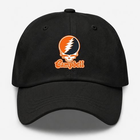 Campbell Stealie Premium Unisex Dad Hat — Design: Campbell University — Black