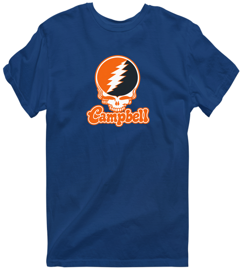 Campbell Stealie Premium Unisex T-Shirt — Design: Campbell University — Navy