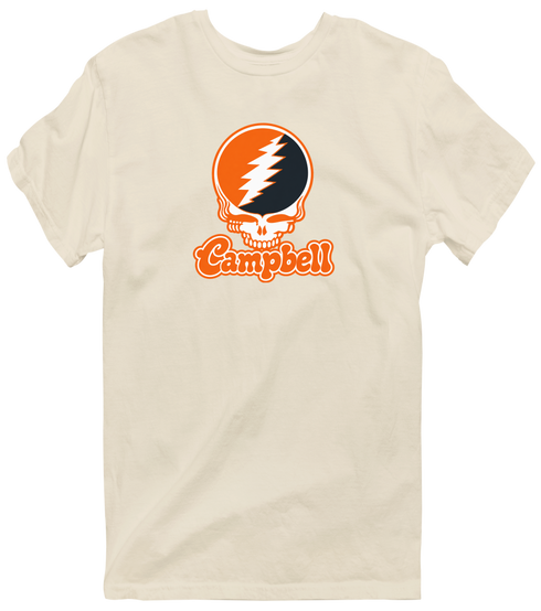 Campbell Stealie Premium Unisex T-Shirt — Design: Campbell University — Sand