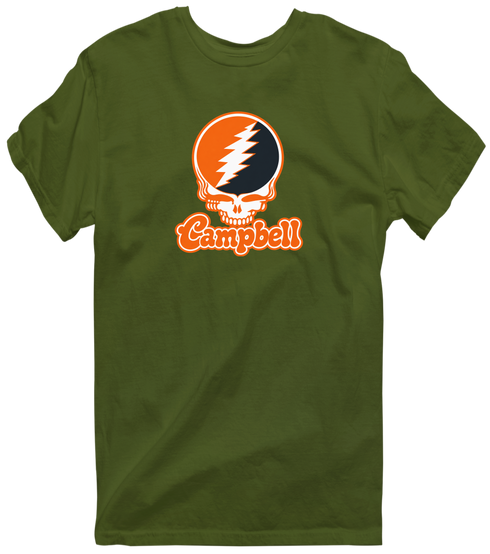 Campbell Stealie Premium Unisex T-Shirt — Design: Campbell University — Military Green