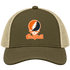Campbell Stealie Premium Unisex Trucker Cap — Design: Campbell University — Moss/Khaki