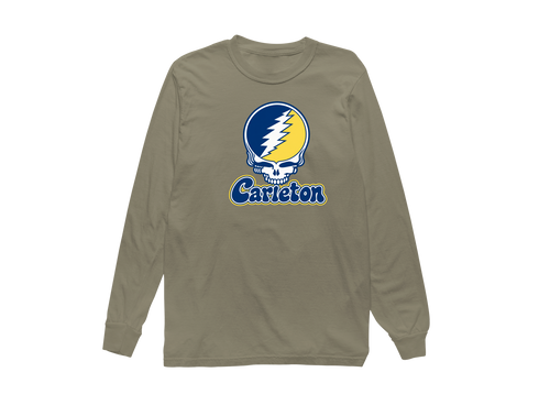 Carelton Stealie Premium Unisex Long-Sleeve — Design: Carleton (college/university unclear) — Sandstone