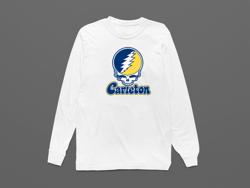 Carelton Stealie Premium Unisex Long-Sleeve — Design: Carleton (college/university unclear) — White