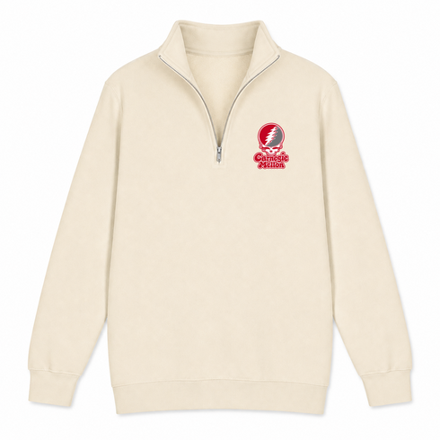 Carnegie Stealie Premium Unisex Quarter-Zip — Design: Carnegie Mellon University — Sand