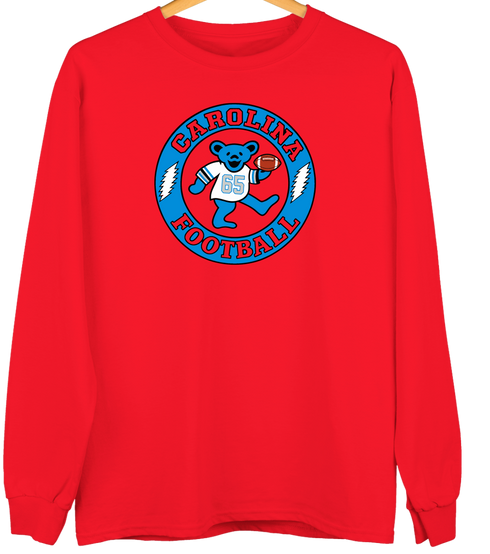 Carolina Football Dancing Bear Premium Crewneck — Carolina Panthers — Red