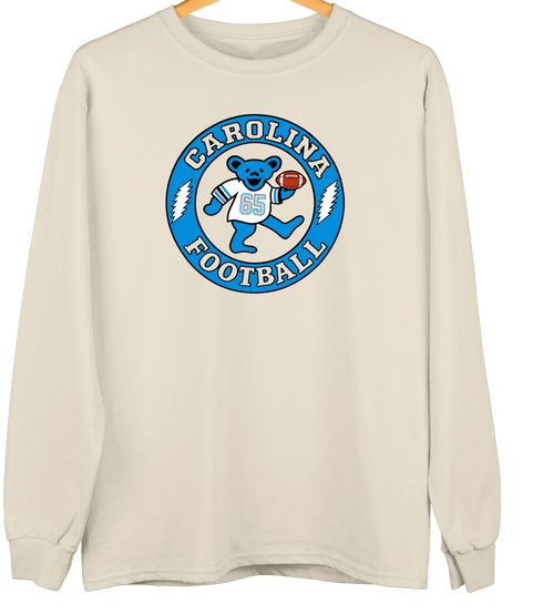 Carolina Football Dancing Bear Premium Crewneck — Carolina Panthers — Sand