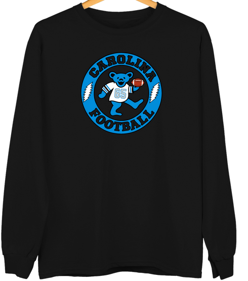 Carolina Football Dancing Bear Premium Crewneck — Carolina Panthers — Black
