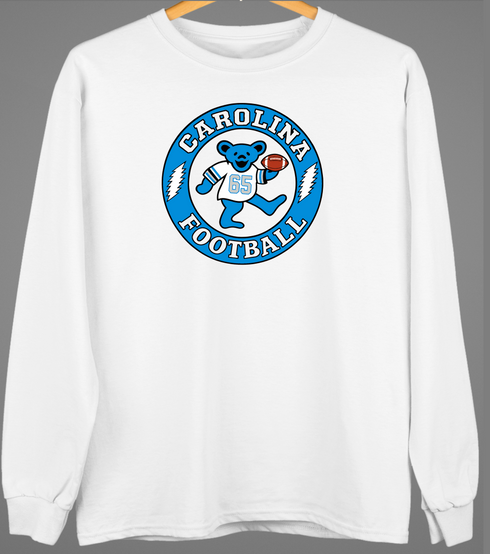Carolina Football Dancing Bear Premium Crewneck — Carolina Panthers — White