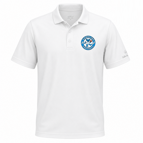 Carolina Football Dancing Bear Premium Polo — Carolina Panthers — White