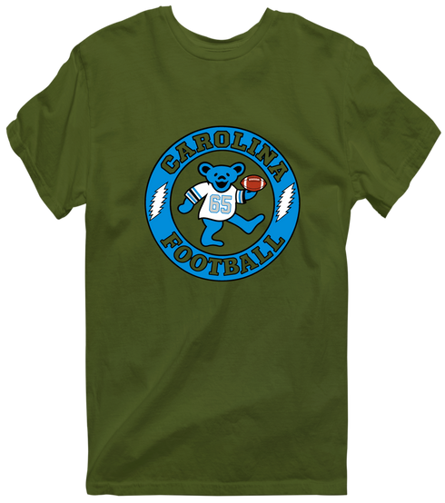 Carolina Football Dancing Bear Premium T-Shirt — Carolina Panthers — Military Green
