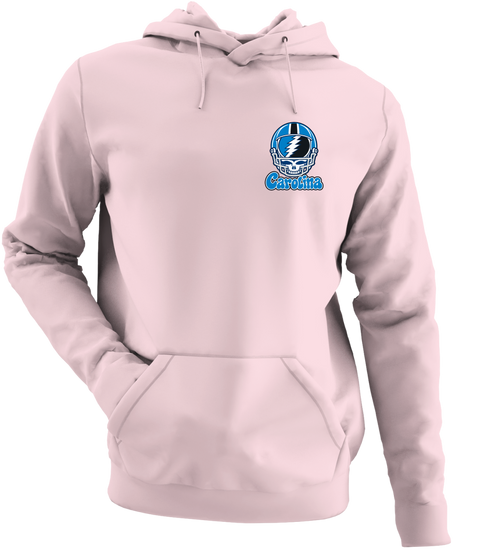 Carolina Helmet Stealie Premium Unisex Hoodie — Carolina Panthers — Light Pink