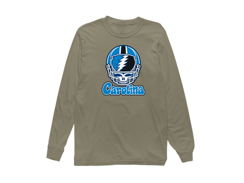 Carolina Helmet Stealie Premium Unisex Long-Sleeve — Carolina Panthers — Sandstone