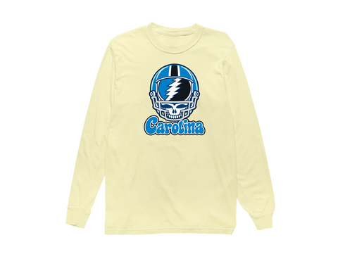 Carolina Helmet Stealie Premium Unisex Long-Sleeve — Carolina Panthers — Butter