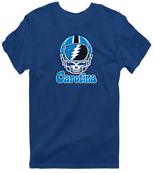 Carolina Helmet Stealie Premium Unisex T-Shirt — Carolina Panthers — Navy