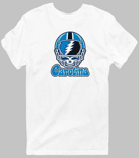Carolina Helmet Stealie Premium Unisex T-Shirt — Carolina Panthers — White