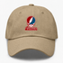 Catholic Stealie Premium Unisex Dad Hat — Design: Catholic University of America — Khaki