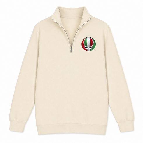 Italy FIFA World Cup - Premium Grateful Dead Quarter-Zip Pullover - Sand - 2