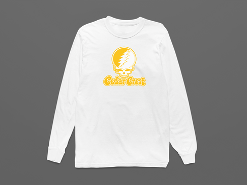 Cedar Crest Stealie Premium Unisex Long-Sleeve — Design: Cedar Crest College — White