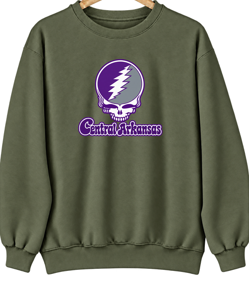 Central Arkansas Stealie Premium Unisex Crewneck — Design: Central Arkansas University of — Military Green