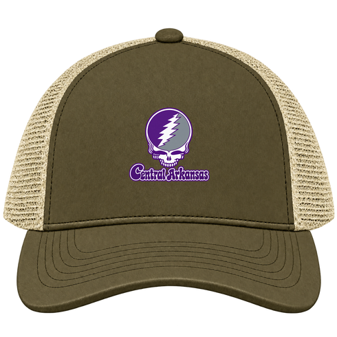 Central Arkansas Stealie Premium Unisex Trucker Cap — Design: Central Arkansas University of — Moss/Khaki