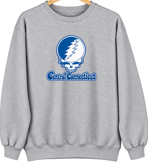 Central Connecticut Stealie Premium Unisex Crewneck — Design: Central Connecticut State University — Sport Grey