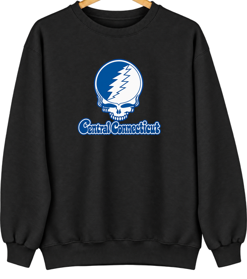 Central Connecticut Stealie Premium Unisex Crewneck — Design: Central Connecticut State University — Black