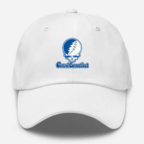 Central Connecticut Stealie Premium Unisex Dad Hat — Design: Central Connecticut State University — White