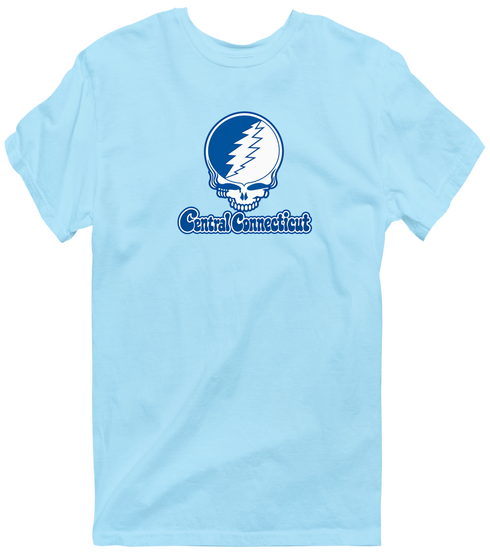 Central Connecticut Stealie Premium Unisex T-Shirt — Design: Central Connecticut State University — Light Blue