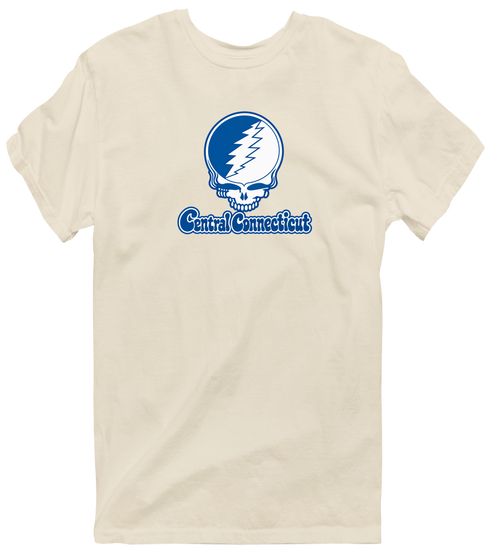 Central Connecticut Stealie Premium Unisex T-Shirt — Design: Central Connecticut State University — Sand