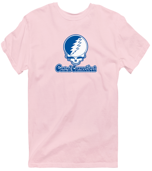 Central Connecticut Stealie Premium Unisex T-Shirt — Design: Central Connecticut State University — Light Pink