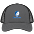 Central Connecticut Stealie Premium Unisex Trucker Cap — Design: Central Connecticut State University — Charcoal/Black
