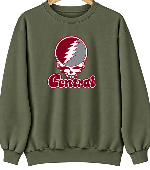 Central Stealie Premium Unisex Crewneck — Design: North Carolina Central University — Military Green