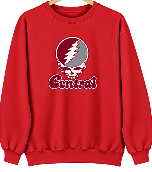 Central Stealie Premium Unisex Crewneck — Design: North Carolina Central University — Red