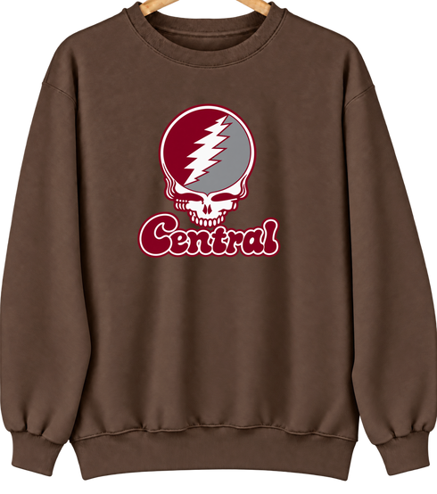 Central Stealie Premium Unisex Crewneck — Design: North Carolina Central University — Brown