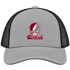 Central Stealie Premium Unisex Trucker Cap — Design: North Carolina Central University — Heather Grey/Black
