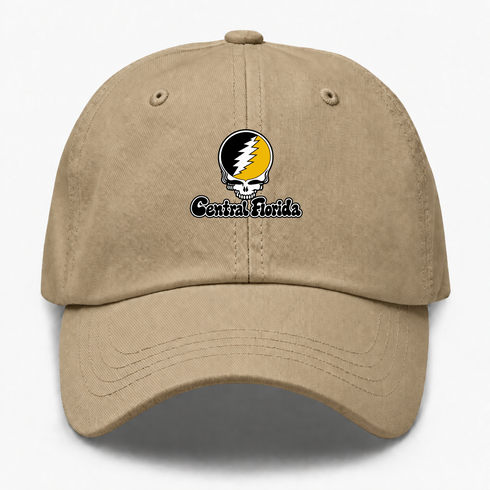 Central Florida Stealie Premium Unisex Dad Hat — Design: Central Florida University of (UCF) — Khaki