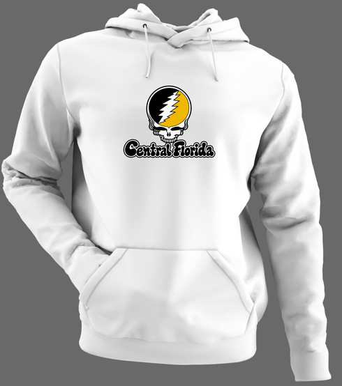 Central Florida Stealie Premium Unisex Hoodie — Design: Central Florida University of (UCF) — White/Grey