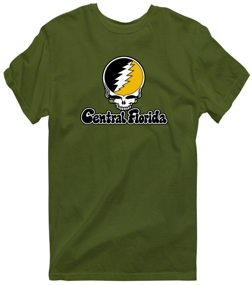 Central Florida Stealie Premium Unisex T-Shirt — Design: Central Florida University of (UCF) — Military Green