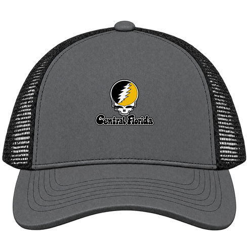 Central Florida Stealie Premium Unisex Trucker Cap — Design: Central Florida University of (UCF) — Charcoal/Black