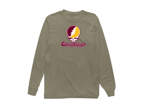 Central Michigan Stealie Premium Unisex Long-Sleeve — Design: Central Michigan University — Sandstone
