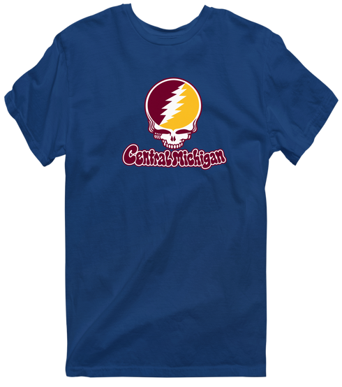 Central Michigan Stealie Premium Unisex T-Shirt — Design: Central Michigan University — Navy