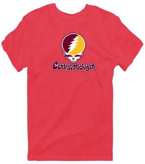 Central Michigan Stealie Premium Unisex T-Shirt — Design: Central Michigan University — Heather Red
