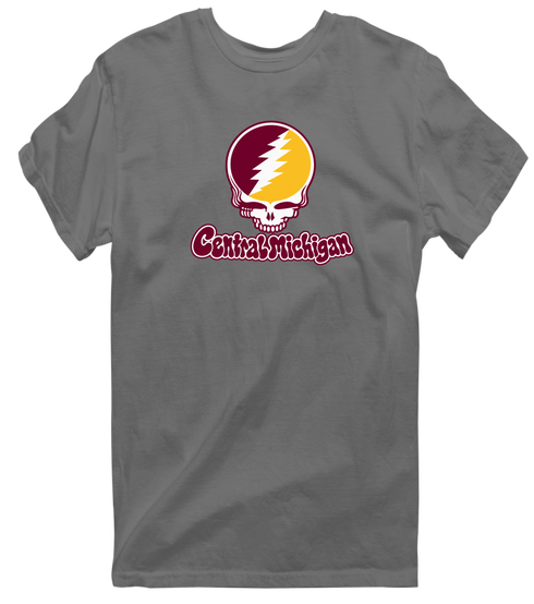 Central Michigan Stealie Premium Unisex T-Shirt — Design: Central Michigan University — Charcoal