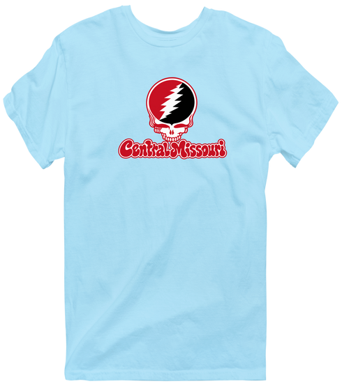 Central Missouri Stealie Premium Unisex T-Shirt — Design: Central Missouri University of — Light Blue