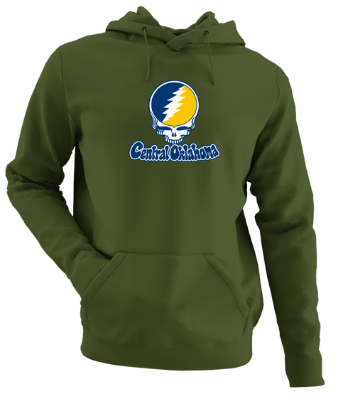 Central Oklahoma Stealie Premium Unisex Hoodie — Design: Central Oklahoma University of — Military Green