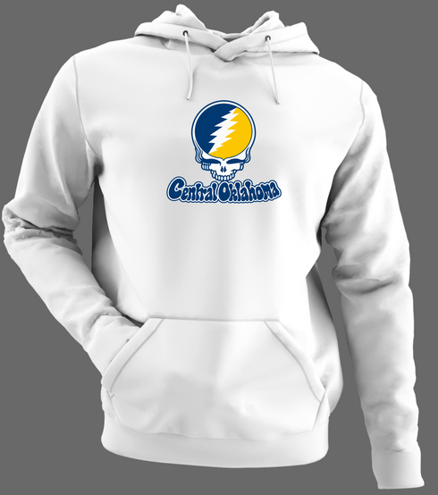 Central Oklahoma Stealie Premium Unisex Hoodie — Design: Central Oklahoma University of — White/Grey